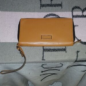 Lodis Camel Leather Wristlet Wallet
